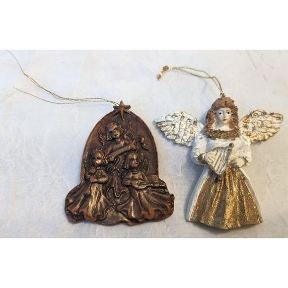 8 Angels Christmas Ornaments Caroler Twirl Around Beaded Knit Ceramic Lot 1976 - Picture 5 of 16